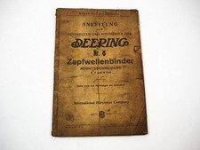IHC Deering 6T Zapfwellenbinder Betriebsanleitung Ersatzteilliste 1937