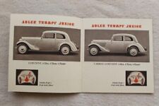 32B 689 1938 Adler Trumpf 2 2.5 Liter Cabrio Sport-Limousine Prospekt Brochure