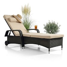 Rattan sonnenliege gartenliege - sonnenliege,