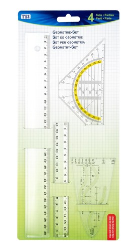 Geometrieset 4tlg mit lineal - geometrieset, 4tlg.,