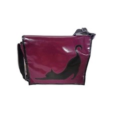 Recycling Tasche Aus LKW -Plane NEUmit Katzen-Motiv Beerenfarben/Schwarz Unikat