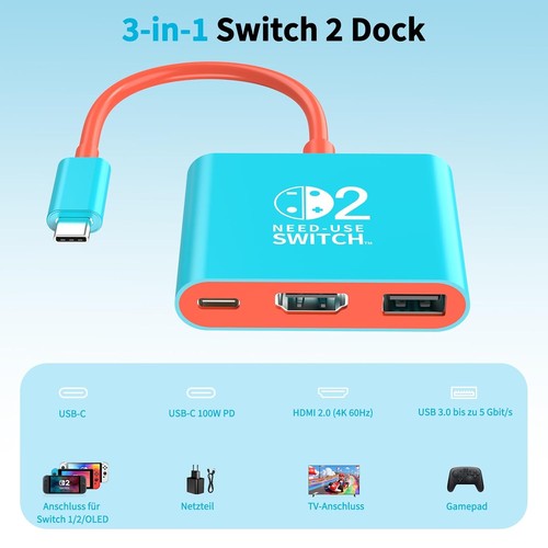 In1 switch dock für - switch, tv