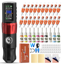 Wireless Tattoo Set mit Akku, Stift-Maschine, Tinte – Künstler & Anfänger, Top. 