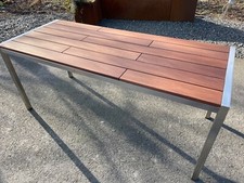 Design Edelstahl Tisch Cumaru
