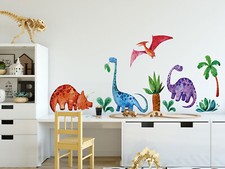 Wandtattoo Dinosaurier Dino Urwald Geschenk Deko für Wand Jungs Kinderzimmer