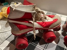 Disco Rollschuhe Rollerskates - Gr 39 - rot - weiß - vintage