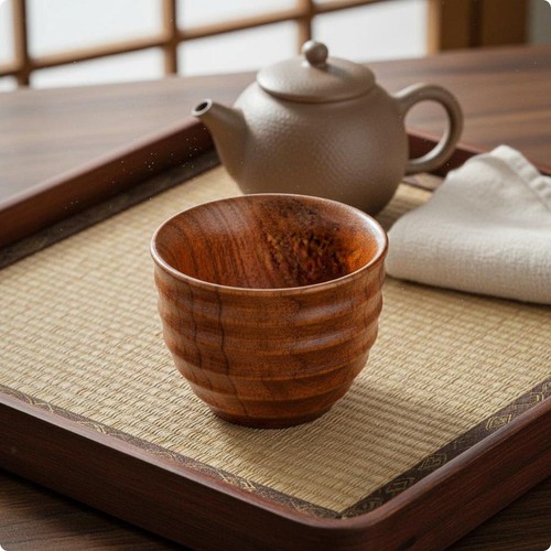 Japanischer holz teebecher - japanischer, holz-teebecher