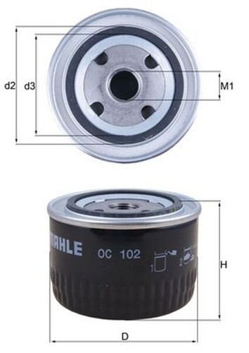 Mahle ölfilter 102 - Ölfilter,
