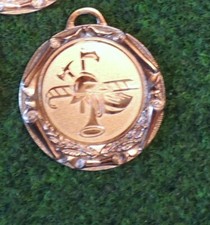 100 große Medaillen II. Wahl Farbe bronze - mit Band + Emblem #M187  (Sportfest)