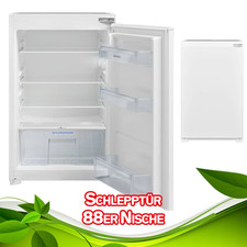 Einbaukühlschrank 88cm Nische ohne Gefrierfach Schlepptür 126 L LED Licht leise