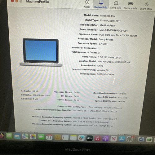 Apple macbook pro cpu - macbook, 13