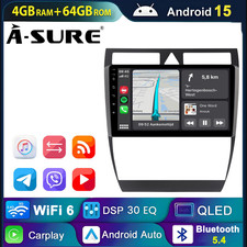 4+64G Android 15 Autoradio Navi DSP 1DIN für Audi A6 S6 4B2 4B5 4B6 C5 1997-2005