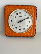 Pallas Heges Quartz Wanduhr Vintage Orange Kult Küchenuhr