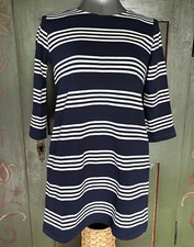 1x getragen UVP:46€ edc Esprit Gr. M Shirt-Kleid blau weiß gestreift A-Form lang