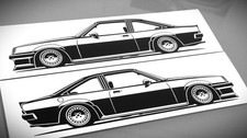 Opel Manta B GTE Sticker Silhouette Opel Manta tuning Aufkleber 2x Schwarz neu