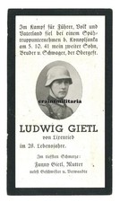 Orig. Sterbebild 268.ID Soldat