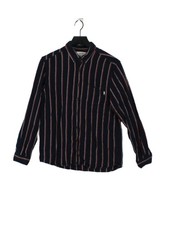 Shore Leave Herren Hemd M blau gestreift 100% Baumwolle Basic