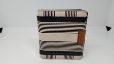 Kleines Portemonnaie Geldbörse von Fossil ca. 9 x 10 cm schwarz weiß gestreift