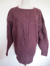 Long-Pullover Handarbeit handgestrickt ca 38/40  lila (mit) Wolle Mohair /N