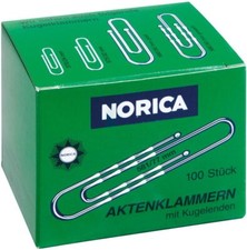 Norica 2262 - Briefklammern mit Kugelenden, gewellt, 77 mm, 100 Stück