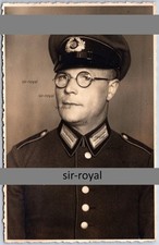Wehrmacht Soldat mit Brille im Portrait - WK2 Foto-AK 9x14cm