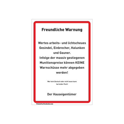 Achtung warnung scherz schild - warnung,