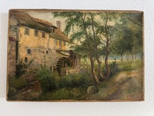 ANTIKES ÖLGEMÄLDE MÜHLE AM