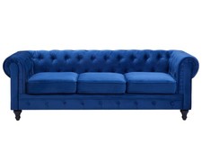 3-Sitzer Sofa Samt blau dicke