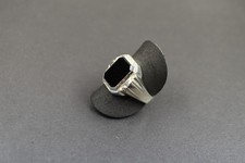 antiker Herren/Wappenring Silber 835 in RG 62/19,7mm schwarzer Onyx um 1930