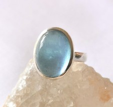 Ring mit einem  Aquamarin - 925er Silber - Gr. 17,2 -