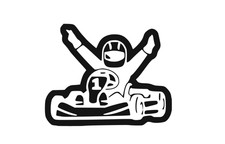Go Kart Fahrer Aufkleber