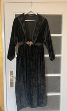 Antique Edwardian art Deco 1910-1919 Historic Shiny Mourning Dress Victorian