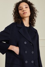 Damen Mantel  Max Mara  Schurwolle/ Kaschmir Dunkelblau  It 38 De 34 NP 990,00