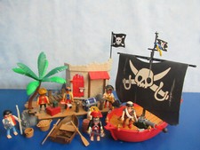 Piratenschiff Insel Unterstand v Piraten Figuren Palme  5135 6678 Playmobil 5297