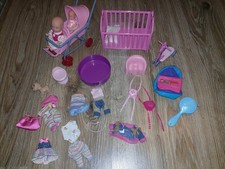 barbie konvolut, Baby zubehör: Bett, Kinderwagen, etc.