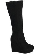 SCHWARZE PLATFORM-KEILSTIEFEL