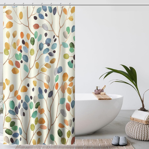 Duschvorhang mit blumenmuster - duschvorhang,