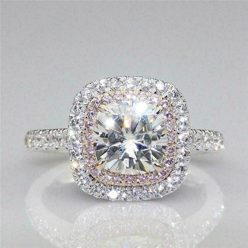 Karat kissen diamant halo - 3,