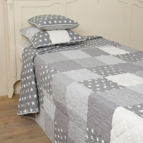 Tagesdecke grey stars 260x260 - grey,