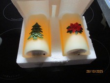 Flambiance flammenlose Stumpen Wachskerzen mit Timer - Motive Weihnachten-