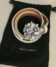 Dsquared2 Damen Gürtel Leder Weiß Gr. S