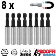 8 x Bithalter Für Akkuschrauber Bits Bohrmaschine Neodym Magnet Konvolut C6581