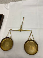 ANTIKE MESSING PRÄZISIONS- APOTHEKER-WAAGE MIT GEWICHTEN MANUELL BIS 100 GRAMM