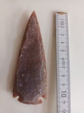 Indigene Flintknapping Speerspitze aus US Feuerachat +Bergkristall