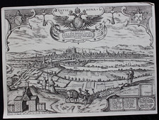 Antike Lithografie Stadtbild