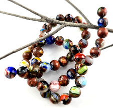 Glasperlen Millefiori Goldsand