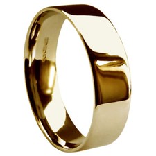 8mm 9ct Gelbgold Flach Court