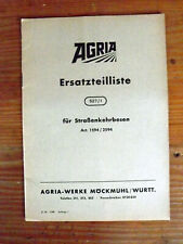 Agria Kehrbesen ETL 1600 2600 Ersatzteilliste Kehrer Kehrmaschine