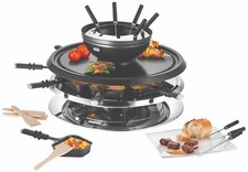 Unold 48726 Raclette, Fondue Multi 4-in-1, 1300 Watt, Für bis zu 8 Personen