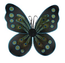 Kostümzubehör: Schmetterlingsflügel mit Pfauenfedern